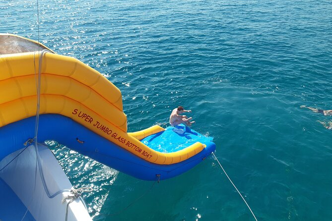 2.5 hour Glass Bottom Boat Trip, Snorkeling, Sliding and Fun - First look below the surface at the Vera K. wreck