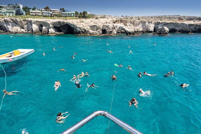 Half-Day Odyssey Guided Boat Safari with Lunch in Cyprus - Passing Ayia Napa from the water