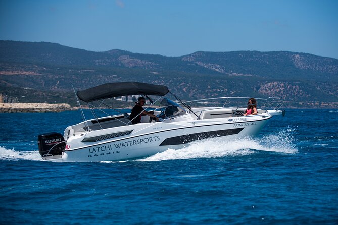 Luxury Karnic SL701 Boat with driver to Blue Lagoon & more - Leaving Latchi Harbour for the Akamas Coast