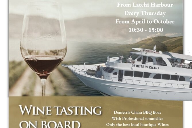 Wine tasting on-board the Demetris Chara BBQboat BlueLagoon tours - Starting in Paphos or Latchi